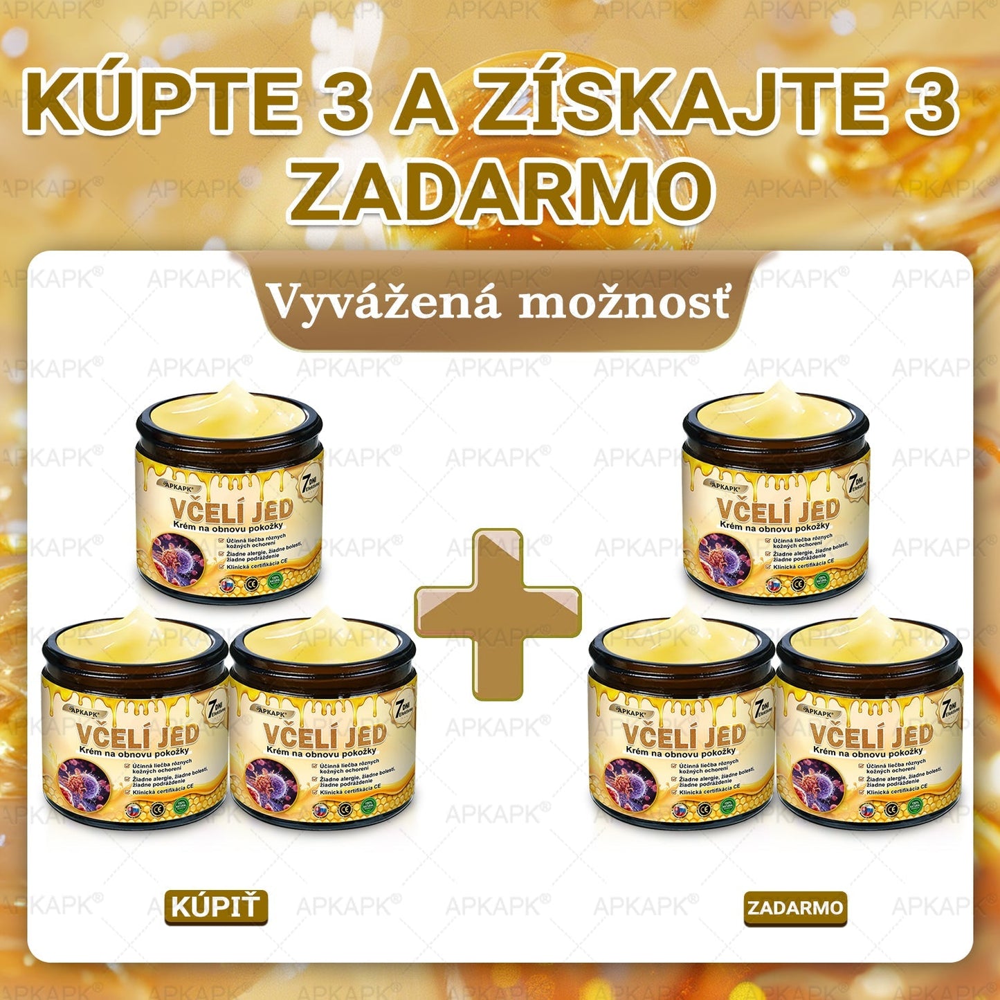✨APKAPK® Včelí jed regeneračný krém na pokožku 🔥 Vyvinuté na Slovensku, vyrobené a dodávané zo Slovenska